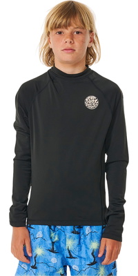 2026 Rip Curl Juniors Icons UV Brushed Long Sleeve Lycra Vest 11YBRV - Black