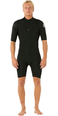 2026 Rip Curl Herre Dawn Patrol 2mm Back Zip Shorty Våddragt Med Lynlås 11TMSP - Black