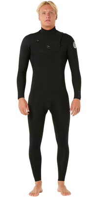 2026 Rip Curl Dawn Patrol 3/2mm Chest Zip Våddragt 16RMFS - Til Mænd Black