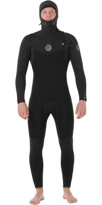 2026 Rip Curl Herre Flashbomb 4/3mm Hætteklædt Chest Zip Våddragt 17AMFS - Black