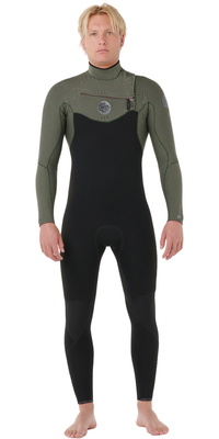 2026 Rip Curl Flashbomb 4/3mm Chest Zip Våddragt 17CMFS - Til Mænd Deep Cactus