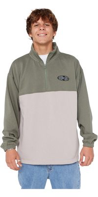 2025 Rip Curl Heritage Oval 1/4 Zip Til Mænd Crew 09XMFL - Cactus Green