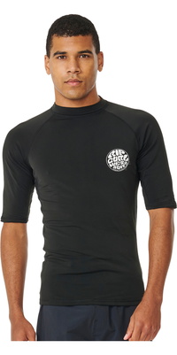 2025 Rip Curl Mens Icons UPF Brushed Short Sleeve Lycra Vest 154MRV - Black