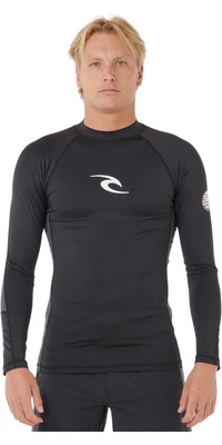 2026 Rip Curl Mens Waves Perf Langærmet Lycravest 16FMRV - Black