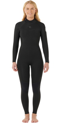 2026 Rip Curl Dame Dawn Patrol 4/3mm Back Zip Våddragt Med Lynlås 163WFS - Black