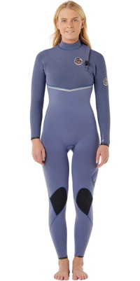 2025 Rip Curl Womens E-Bomb 5/3mm Zip Free Wetsuit 16KWFS -.. Grey Blue