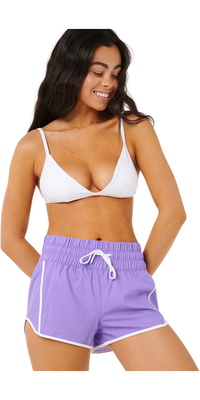2025 Rip Curl Dame Højtaljede Retro 3 Volley Shorts 01QWBO - Purple