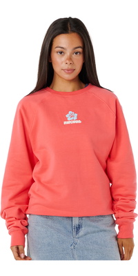 2025 Rip Curl Dame Luxe Surf Raglan Afslappet Crew 0ARWFL - Watermelon