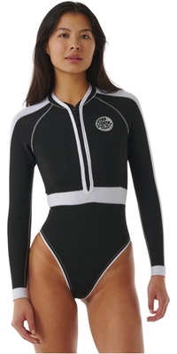 2026 Rip Curl Womens G-Bomb 1.5mm Front Zip Forårsvåddragt 13EWSP - Black / White