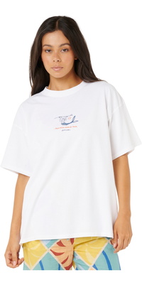 2025 Rip Curl Dame Shore Break Heritage T-shirt 0KRWTE - Optical White