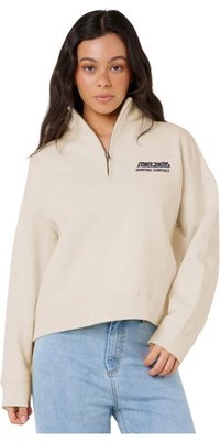 2025 Rip Curl Dame Surf Puff 1/4 Lynlås Fleece 07WWFL - Natural
