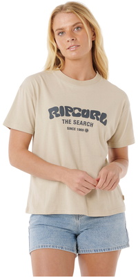2025 Rip Curl Dame Surf Puff Relaxed T-shirt 0HXWTE - Natural