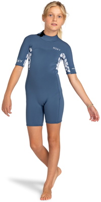 2026 Roxy Junior Swell Series 2mm Back Zip Shorty Våddragt ERGW503017 -.. Wild Wind Drifter Floral