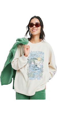 2025 Roxy S Eastside Midweight Langærmet T-shirt Til Kvinder ERJKT04357 - Parchment