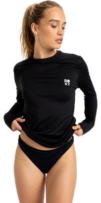 2025 Roxy Dame Happy Waves Langærmet Surf T-shirt ERJWR03849 - Anthracite