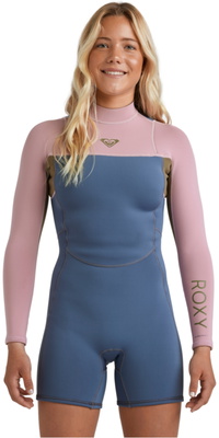2026 Roxy Womens Prologue + 2/ 2mm Long Sleeve Back Zip Springsuit Wetsuit 26BW243505 -.. Ash