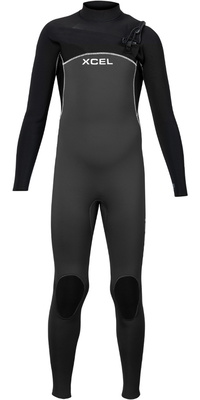 2026 Xcel Junior Comp 4/3mm Chest Zip Våddragt KN43ZXC4GY - Grafit /... Black
