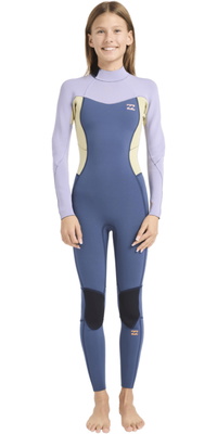 2026 Billabong Junior Synergy 3/2mm Back Zip Våddragt 24RW251602 - Stormy Blue