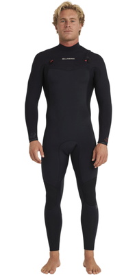 2026 Billabong Herre Revolution Natur 3/2mm Chest Zip Våddragt 24AW193511 - Black Red