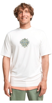 2026 Billabong Herre-lycra-vest Med Løstsiddende Pasform Og Korte ærmer I Solar Flare-design EBYWR03028 - White