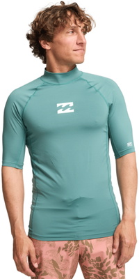 2026 Billabong Herre-lycra-vest Med Korte ï¿½rmer Fra Waves All Day, EBYWR00101 - Sea Green