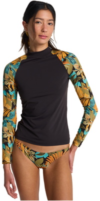 2026 Billabong Langærmet Lycra-vest Til Kvinder EBJWR03043 - Black Pebble