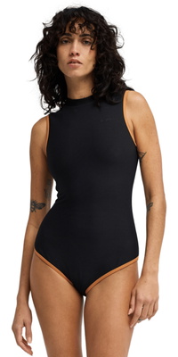2026 Billabong Tanlines-badedragt Til Kvinder Med Høj Hals, Model Glider, 24O301603 - Black