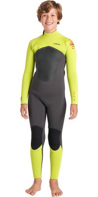 2026 C-Skins Junior Nuwave Legend 4/3mm Back Zip Våddragt C-NLE43JBZ - Meteor / Lime / Orange