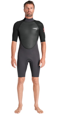 2026 C-Skins Herre Element 3/2mm Back Zip Shorty Våddragt C-EL32SHM  Antracit / Black / Neon Flare