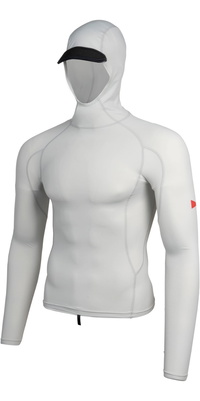 2026 Florence Marine X Herre Langærmet Utility-vest Med Lomme Og Hætte I Lycra FMSS00011 - Silver