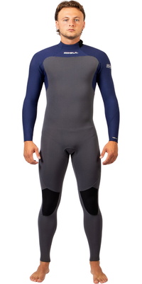 2026 GUL Herre Yulex Flexor 3/2mm Back Zip Våddragt FX1216 - Grå / Blue