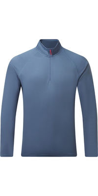 2026 Gill Herre UV Tec Langærmet Zip-T-shirt UV009 - Storm Blå