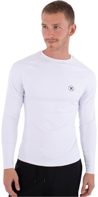 2026 Hurley Herre Slim Fit Icon Circle Langærmet Lycra-vest MLEU00008 - White