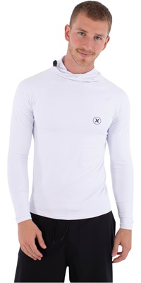 2026 Hurley Herre Slim Fit Icon Hooded Long Sleeve Lycra Vest MLEU00001 - White