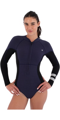 2026 Hurley Womens Air Texture 2/ 2mm Front Zip Springsuit WSS0013242 - Vintage Iris