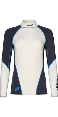 2026 Musto Dameshort Med Lange ærmer I Lycra 82185 - Hvid / Navy