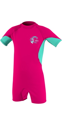 2026 ONeill Junior Basic Skins UV-dragt 5712G  Vandmelon / Lys Aqua / White