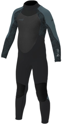 2026 ONeill Junior Epic 4/3mm Back Zip Våddragt 4216BG - Tempered Steel / Shaded Island Sky / Shade