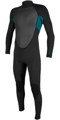 2026 ONeill Junior Reactor -2 3/2mm Back Zip Våddragt 5044B - Black / Tide Pool