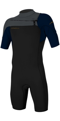 2026 ONeill Herre Hammer 2mm Chest Zip Shorty Våddragt 4927 - Black / Abyss / Graphite