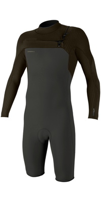 2026 ONeill Herre Hyperfreak 2mm Chest Zip Langærmet Springsuit-våddragt 5496 - Raven / Army