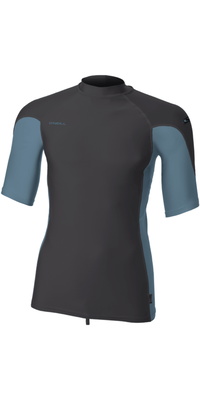 2026 ONeill Herre Hyperfreak Skins Lycra-vest Med Korte ærmer 5690 - Tempered Steel / Blue Fusion