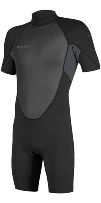2026 ONeill Herre Reactor -2 2mm Back Zip Shorty Våddragt 5041B - Black / Grafit