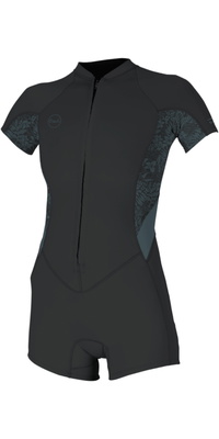 2026 O'Neill Dame Bahia 2/1mm Front Zip Springsuit Våddragt 5293 - Tempered Steel / Shaded Island Sky / Shade