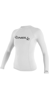 2026 ONeill Womens Basic Skins Langærmet Rash Guard 3549 - White