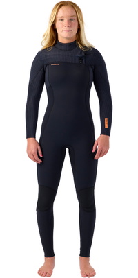 2026 ONeill Womens Hyperfreak + 5/4mm Chest Zip Våddragt 5374 - Black