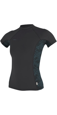 2026 ONeill Womens Hyperfreak Skins Lycra-vest Med Korte ærmer 5694 - Tempered Steel / Shaded Island Sky