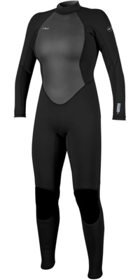 2026 ONeill Dame Reactor -2 3/2mm Back Zip Våddragt 5042B - Black / Black
