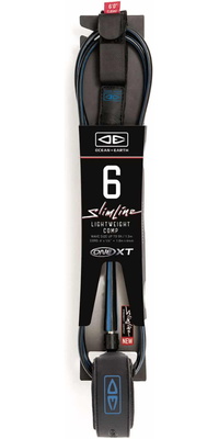 2026 Ocean And Earth Slim Line One-Xt Letvægts- Comp -surfboard-leash På 6 Fod (LSC60XT-BLU)  Black / Blå