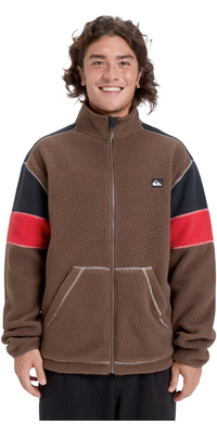 2026 Quiksilver Herre Clean Coast Block Full Zip Fleece EQYPF03065 - Chocolate Brown